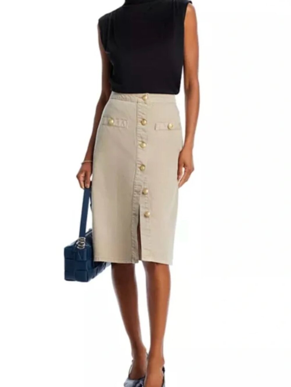L'Agence - Landry Button Front Midi Skirt - Size 27 (US4) - New WITH Tags